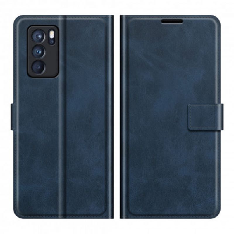 Flipové Pouzdro Oppo Reno 6 Pro 5g Extrémně Tenký Kožený Efekt