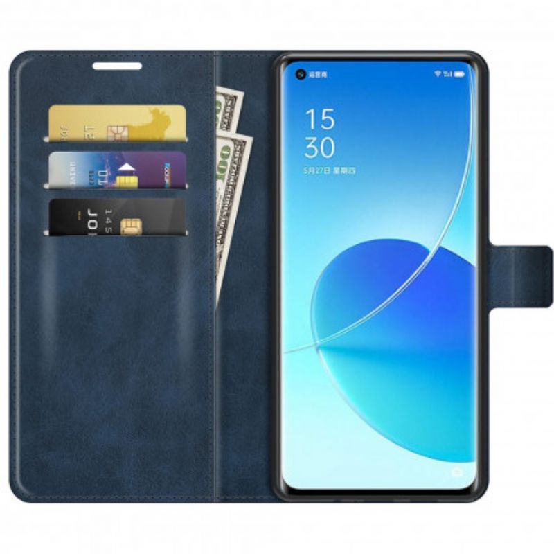 Flipové Pouzdro Oppo Reno 6 Pro 5g Extrémně Tenký Kožený Efekt