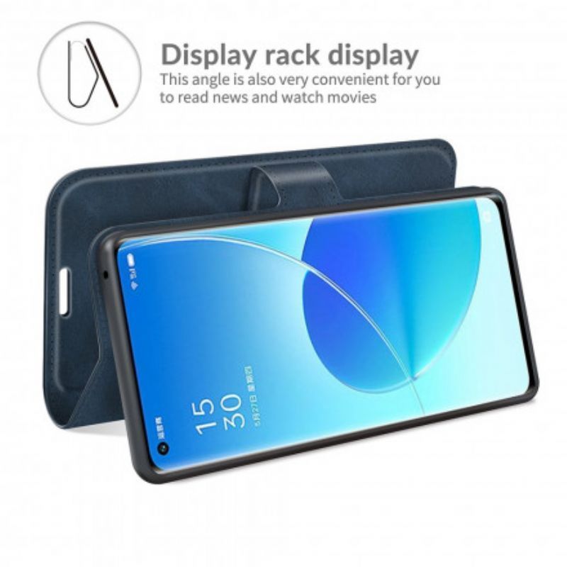 Flipové Pouzdro Oppo Reno 6 Pro 5g Extrémně Tenký Kožený Efekt