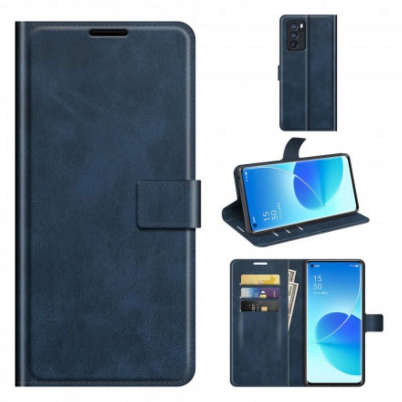 Flipové Pouzdro Oppo Reno 6 Pro 5g Extrémně Tenký Kožený Efekt