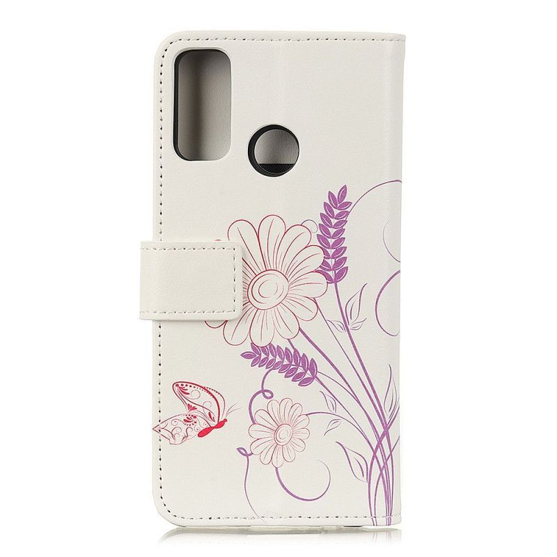 Flipové Pouzdro Realme 7i Design Motýlů A Květin