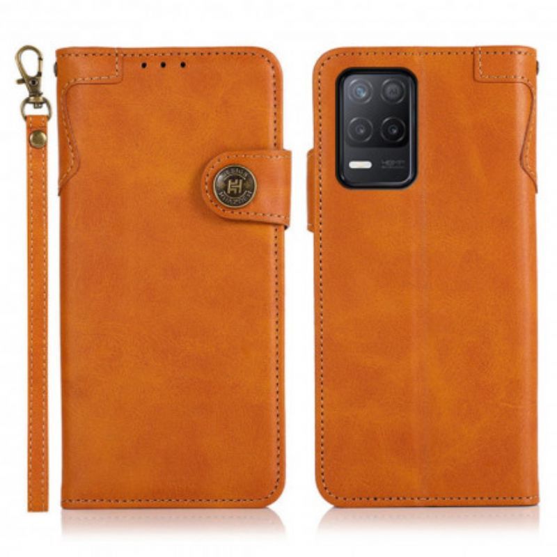 Flipové Pouzdro Realme 8 5g Khazneh Knoflík Imitace Kůže