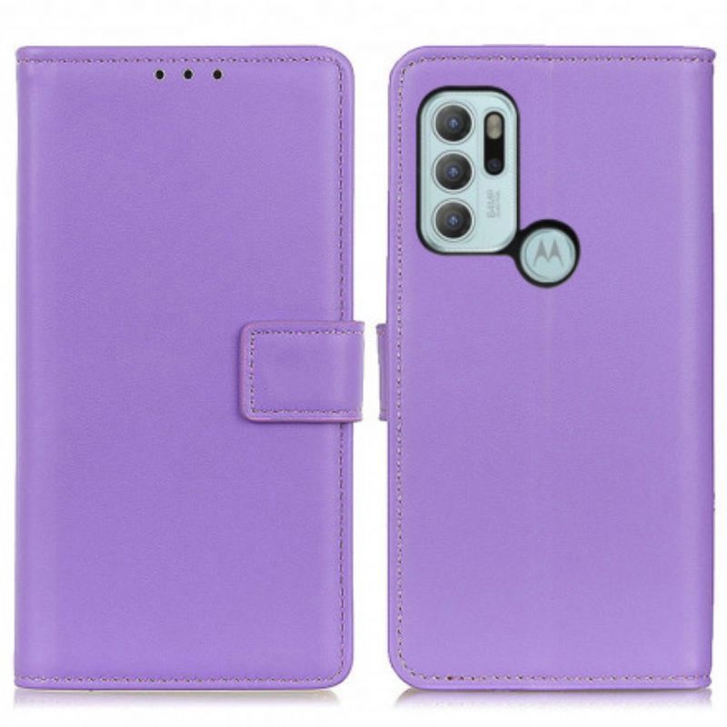 Jediný Kryt Motorola G60s Z Umělé Kůže