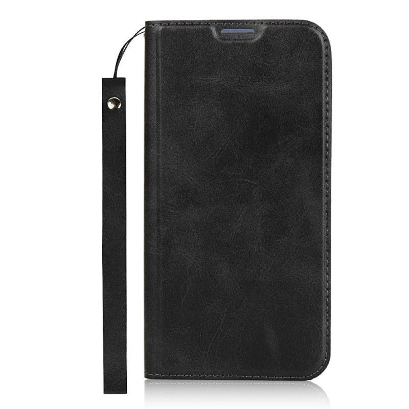 Kožené Pouzdro Folio Google Pixel 4 Styl Z Měkké Kůže S Páskem