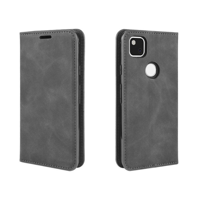 Kožené Pouzdro Folio Google Pixel 4a Efekt Hedvábně Měkké Kůže