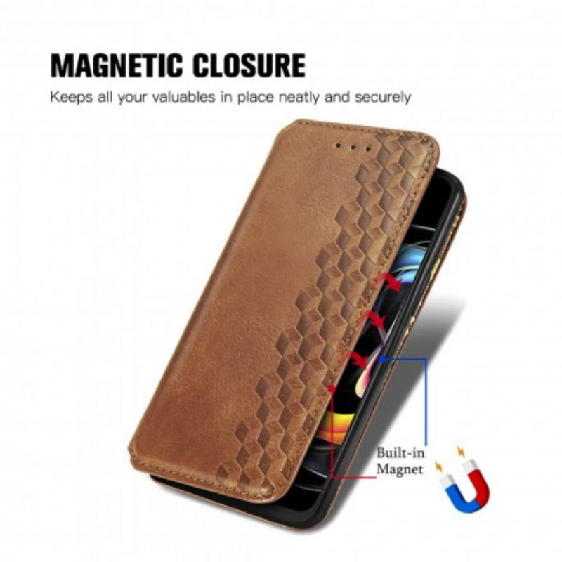 Kožené Pouzdro Folio Motorola Edge 20 Lite Imitace Kůže S Diamantovou Texturou