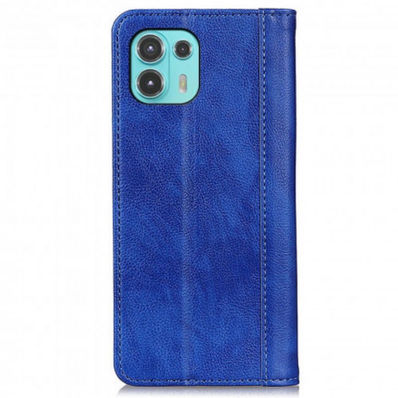 Kožené Pouzdro Folio Motorola Edge 20 Lite Litchi Verze Ze Štípenky
