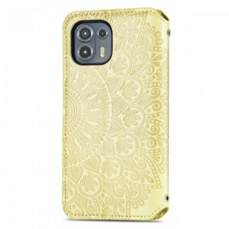 Kožené Pouzdro Folio Motorola Edge 20 Lite Mandala