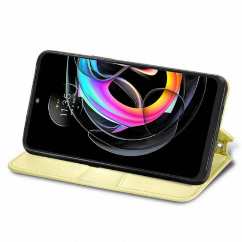 Kožené Pouzdro Folio Motorola Edge 20 Lite Mandala