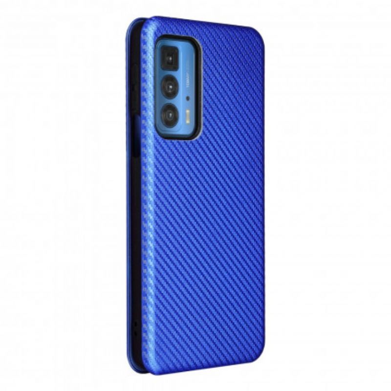 Kožené Pouzdro Folio Motorola Edge 20 Pro Barevný Karbonový Silikon