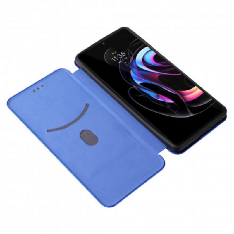 Kožené Pouzdro Folio Motorola Edge 20 Pro Barevný Karbonový Silikon