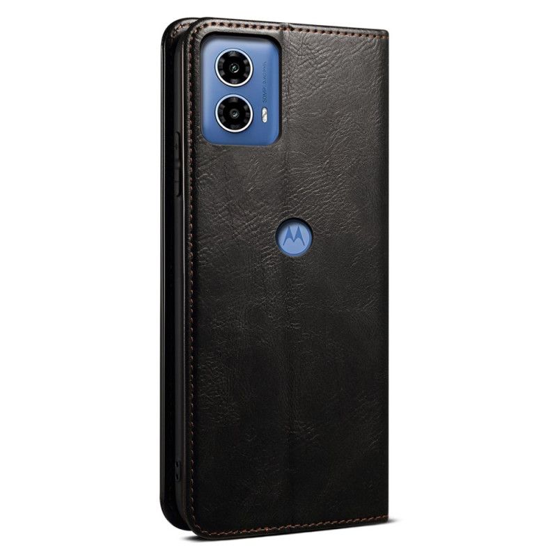 Kožené Pouzdro Folio Motorola Edge 50 Fusion Voskovaná Imitace Kůže