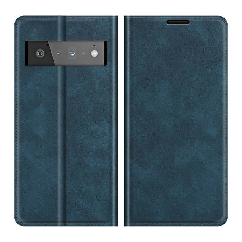 Kožené Pouzdro Folio Na Google Pixel 6 Pro Dotek Pokožky