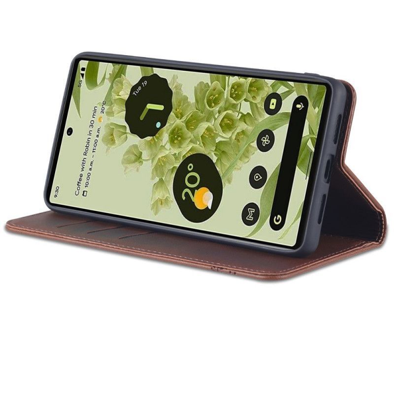 Kožené Pouzdro Folio Na Google Pixel 6 Pro Styl Kůže Azns