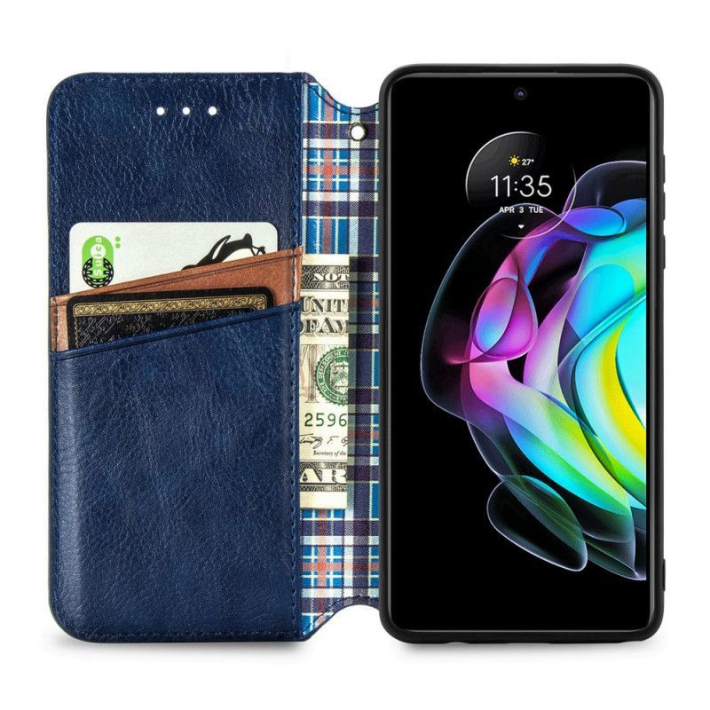 Kožené Pouzdro Folio Na Motorola Edge 20 Kůže S Diamantovou Texturou