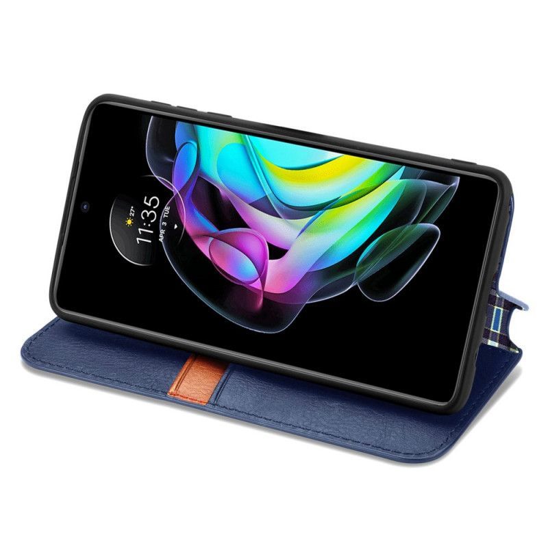 Kožené Pouzdro Folio Na Motorola Edge 20 Kůže S Diamantovou Texturou