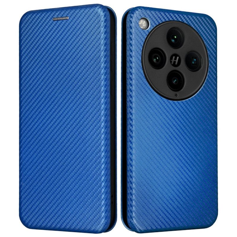 Kožené Pouzdro Folio Na Oppo Find X8 Pro Uhlíková Vlákna