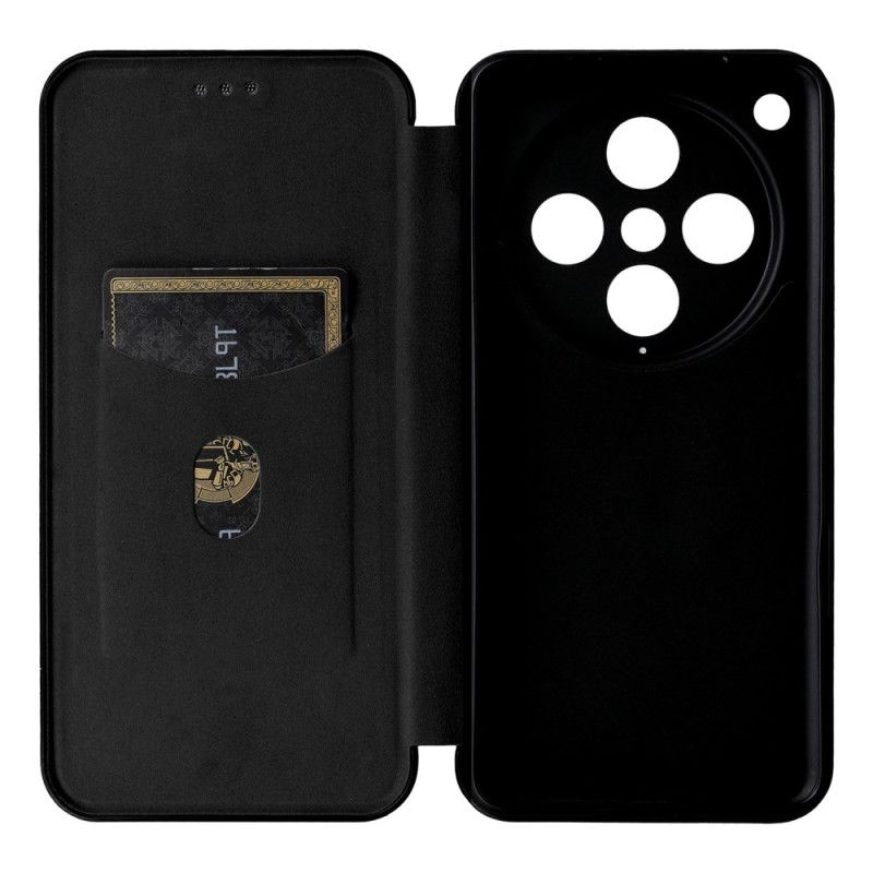 Kožené Pouzdro Folio Na Oppo Find X8 Pro Uhlíková Vlákna