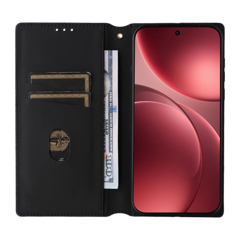 Kožené Pouzdro Folio Na Oppo Find X9 Pro 5g Kosočtvercový Vzor
