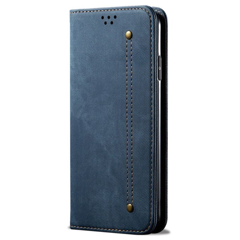 Kožené Pouzdro Folio Na Oppo Reno 12 5g Džínová Tkanina