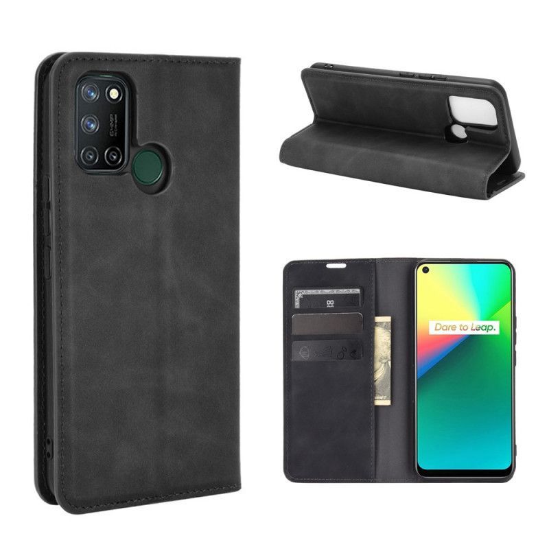 Kožené Pouzdro Folio Na Realme 7i Dotek Pokožky