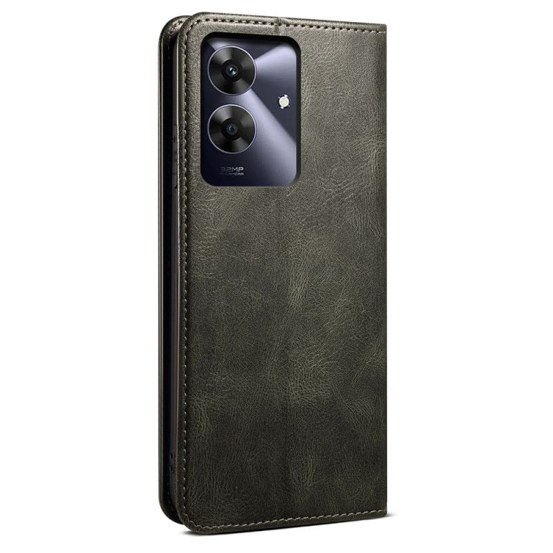 Kožené Pouzdro Folio Na Realme C61 Voskovaná Umělá Kůže