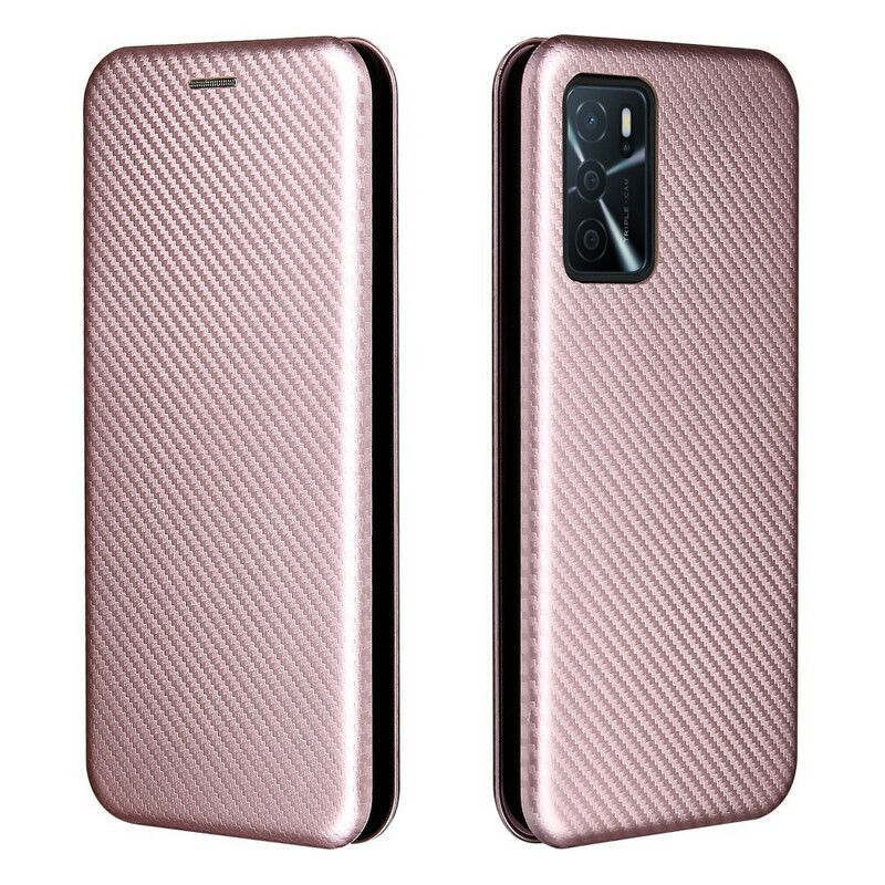 Kožené Pouzdro Folio Oppo A16 / A16s Barevný Karbonový Silikon