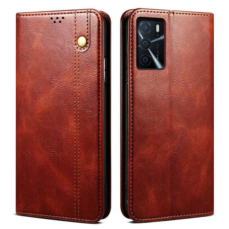 Kožené Pouzdro Folio Oppo A16 / A16s Voskovaná Imitace Kůže