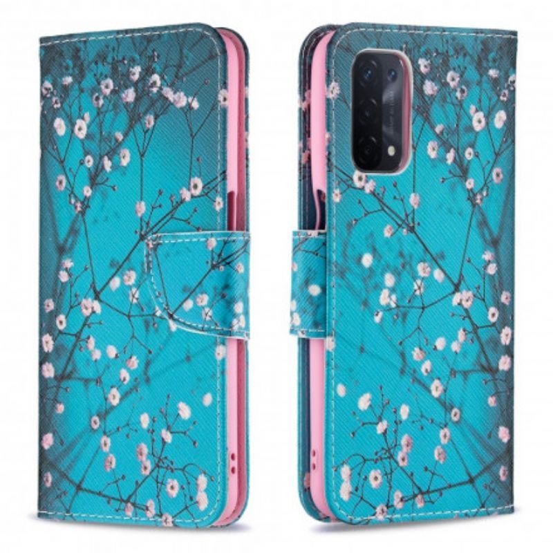 Kožené Pouzdro Folio Oppo A54 5g / A74 5g Kvetoucí Větve