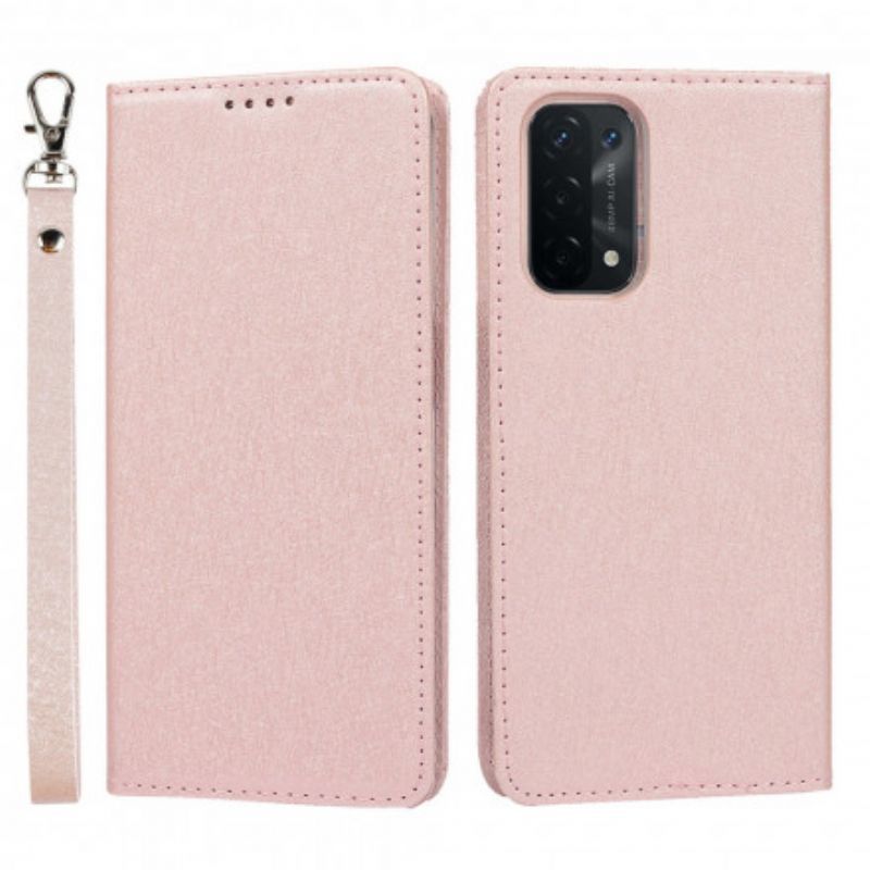 Kožené Pouzdro Folio Oppo A54 5g / A74 5g Styl Z Měkké Kůže S Páskem