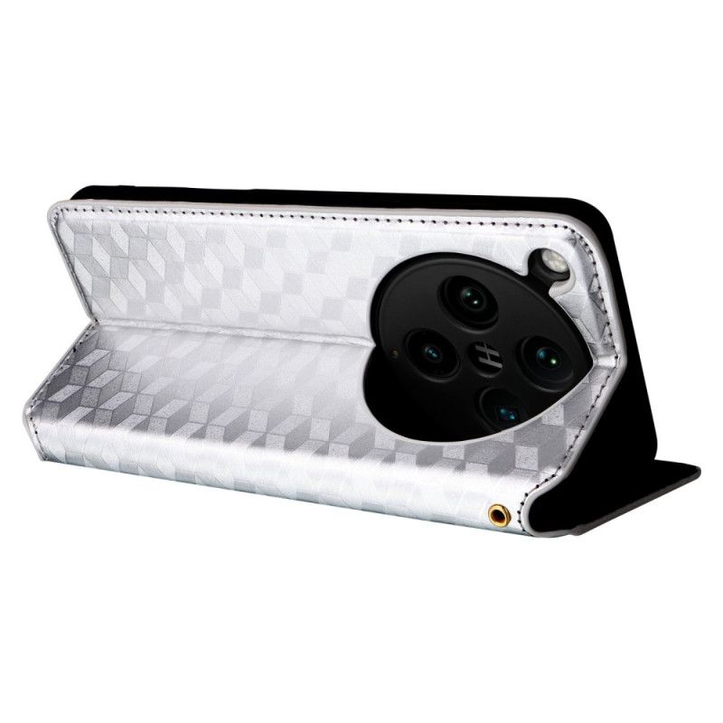 Kožené Pouzdro Folio Oppo Find X8 Pro 3d Diamantový Vzor