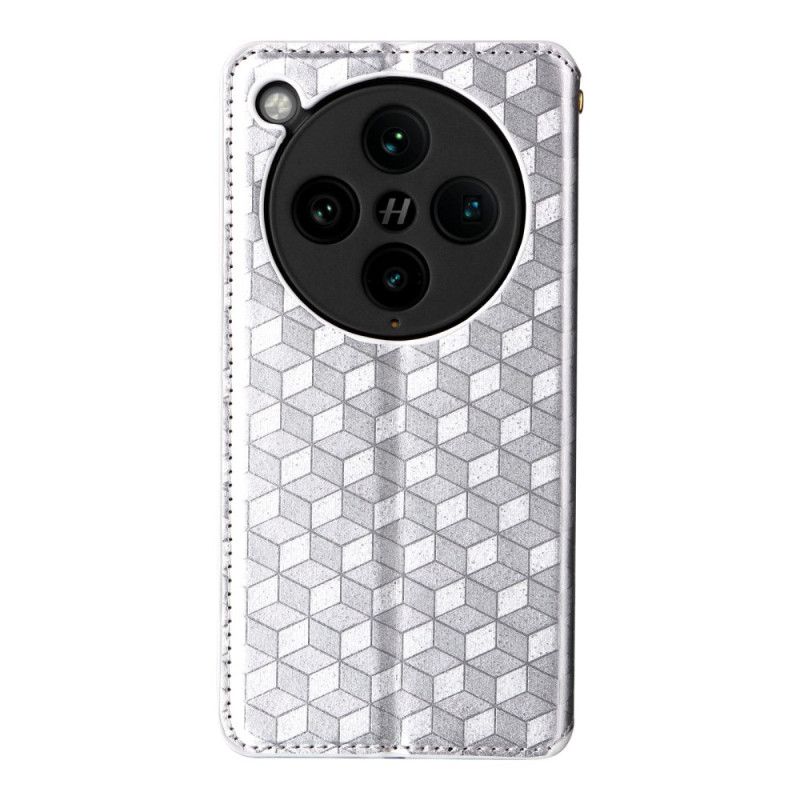 Kožené Pouzdro Folio Oppo Find X8 Pro 3d Diamantový Vzor