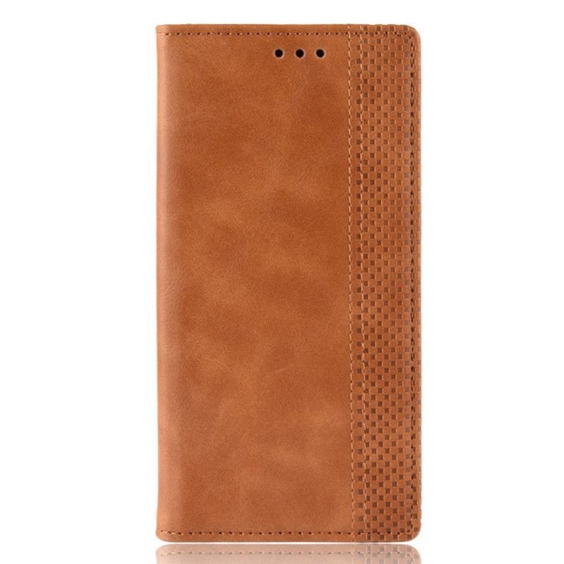 Kožené Pouzdro Folio Oppo Reno 10x Zoom Stylizovaný Vintage Kožený Efekt