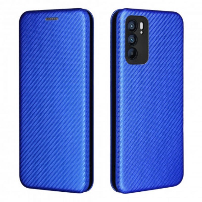 Kožené Pouzdro Folio Oppo Reno 6 5g Barevný Karbonový Silikon