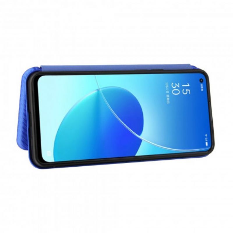 Kožené Pouzdro Folio Oppo Reno 6 5g Barevný Karbonový Silikon