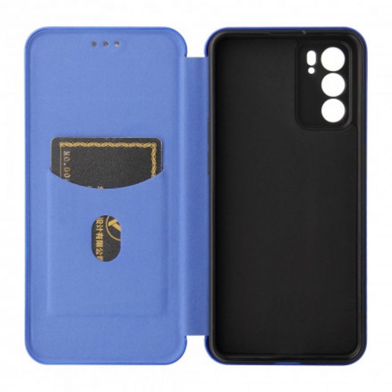 Kožené Pouzdro Folio Oppo Reno 6 5g Barevný Karbonový Silikon