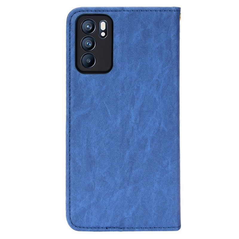 Kožené Pouzdro Folio Oppo Reno 6 5g Šikmá Dvoubarevná Imitace Kůže