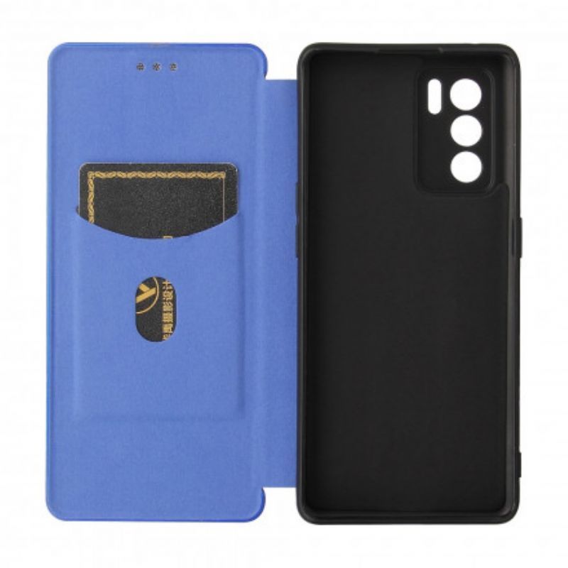 Kožené Pouzdro Folio Oppo Reno 6 Pro 5g Barevný Karbonový Silikon
