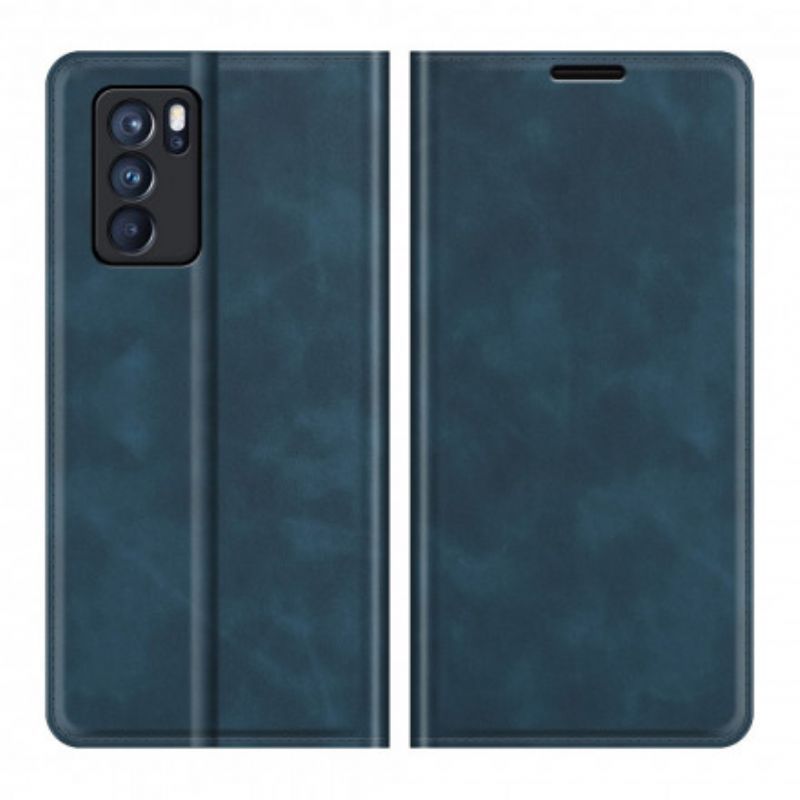 Kožené Pouzdro Folio Oppo Reno 6 Pro 5g Efekt Měkké Kůže