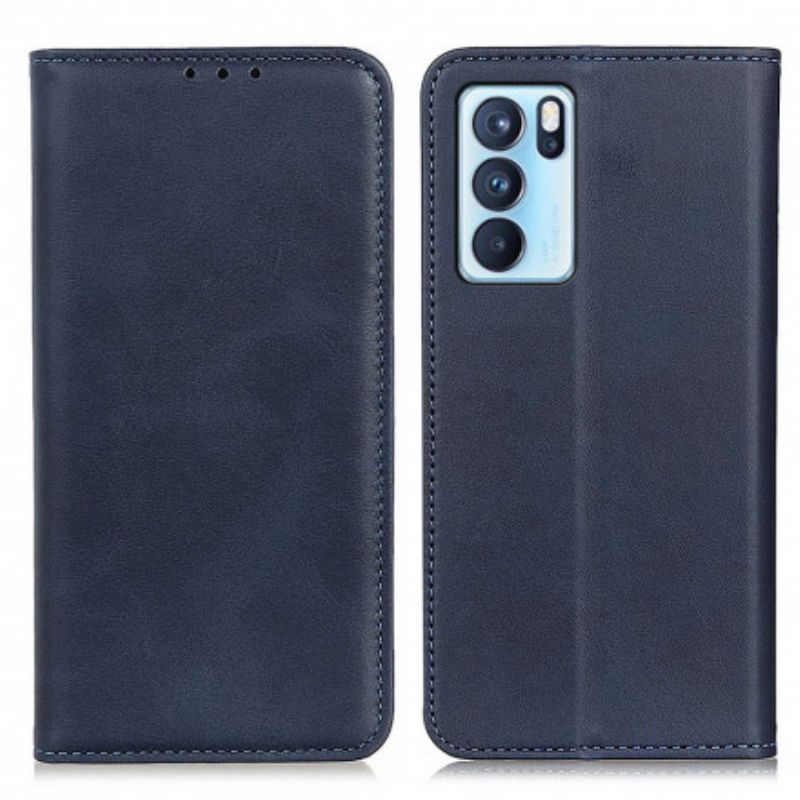 Kožené Pouzdro Folio Oppo Reno 6 Pro 5g Elegantní Štípaná Kůže