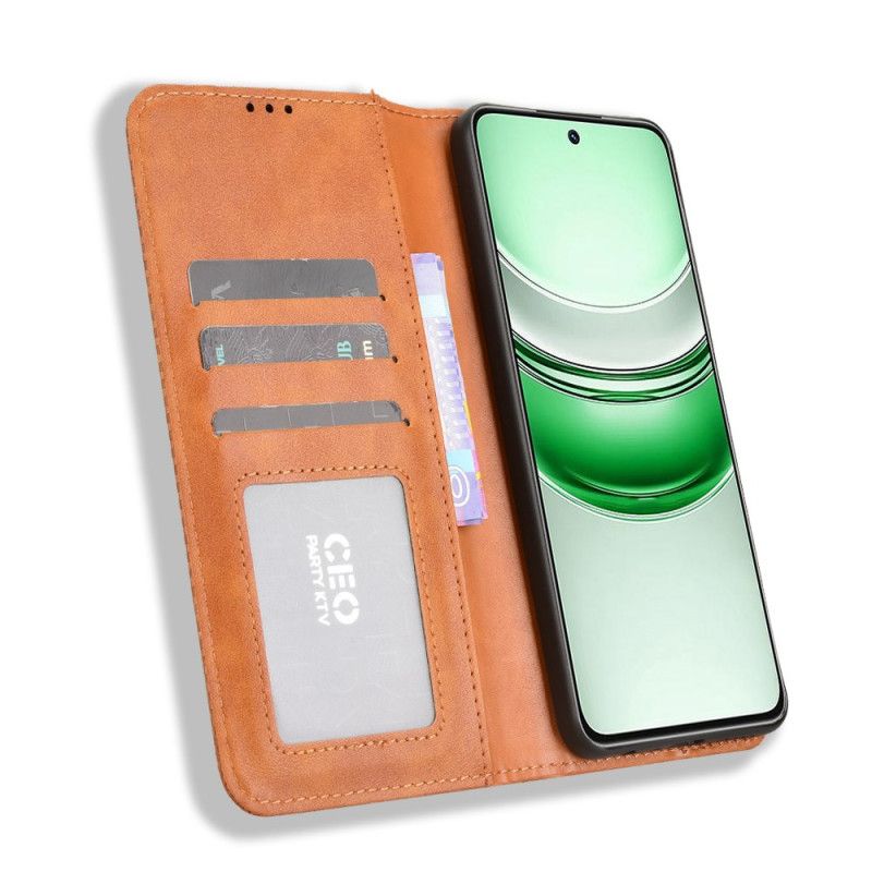 Kožené Pouzdro Folio Realme 14x 5g Vintage Okraj