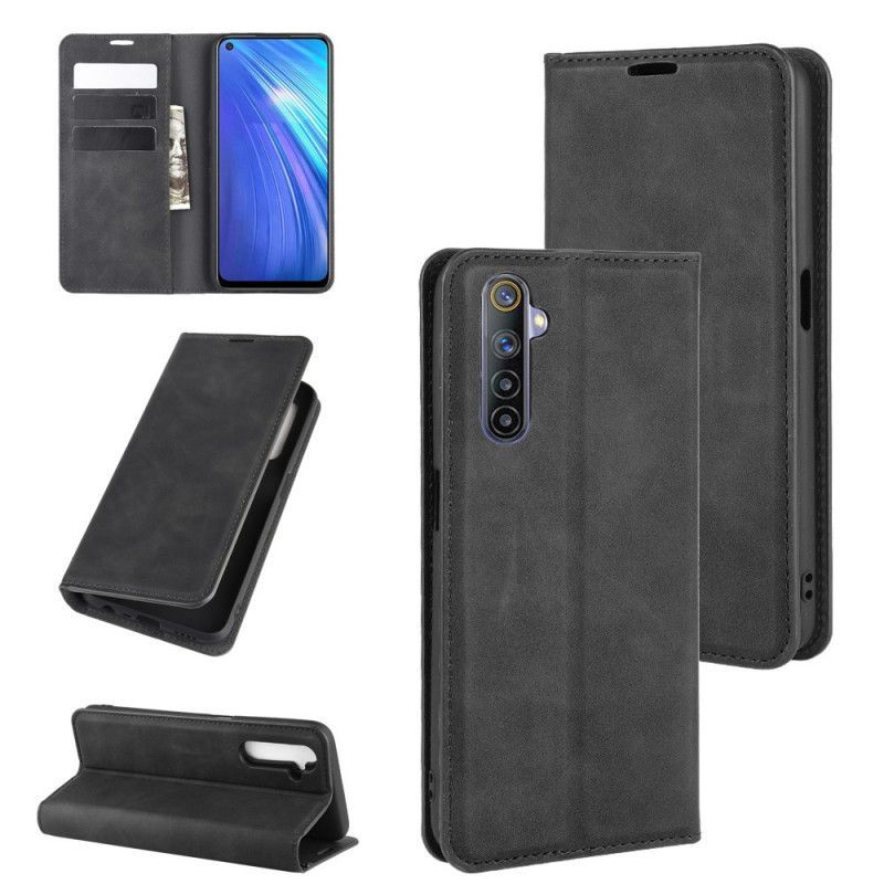 Kožené Pouzdro Folio Realme 6 Dotek Pokožky