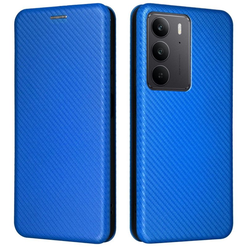Kožené Pouzdro Folio Realme C75 Uhlíková Vlákna