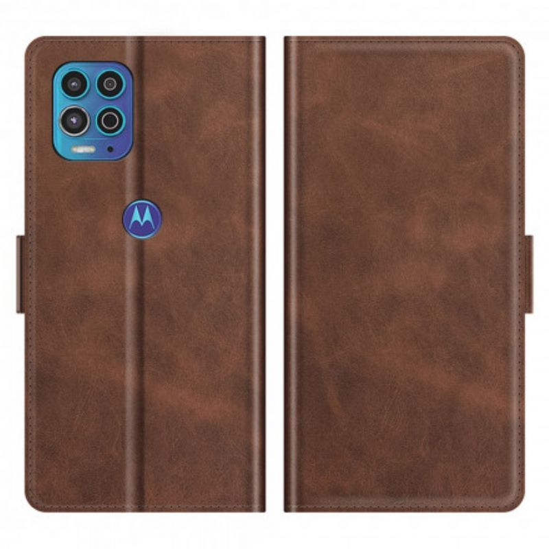 Kožené Pouzdro Moto G100 Dvojitá Klapka