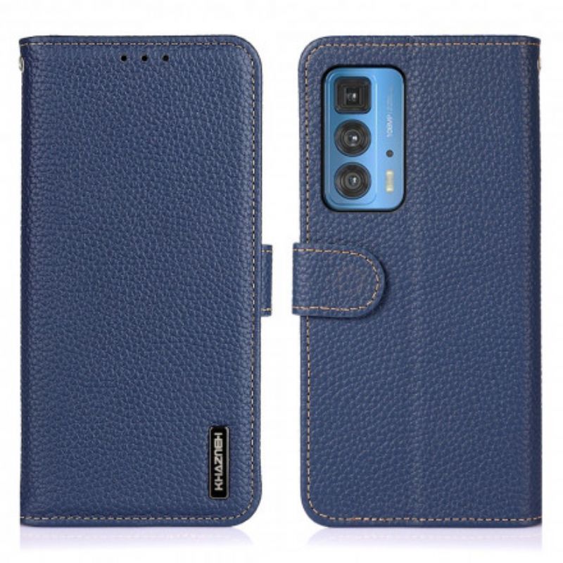 Kožené Pouzdro Motorola Edge 20 Pro Liči Kůže Khazneh Rfid