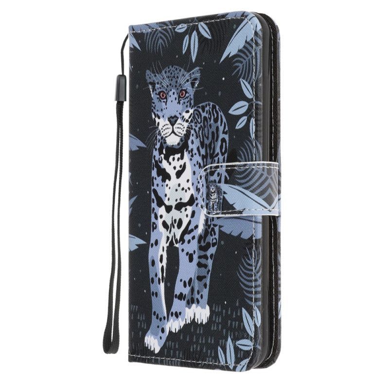 Kožené Pouzdro Na Google Pixel 4a Leopardí Řemínek
