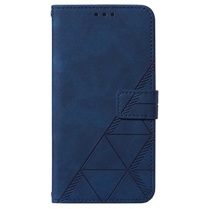Kožené Pouzdro Na Google Pixel 7 Pro Trojúhelníky S Ramenním Popruhem