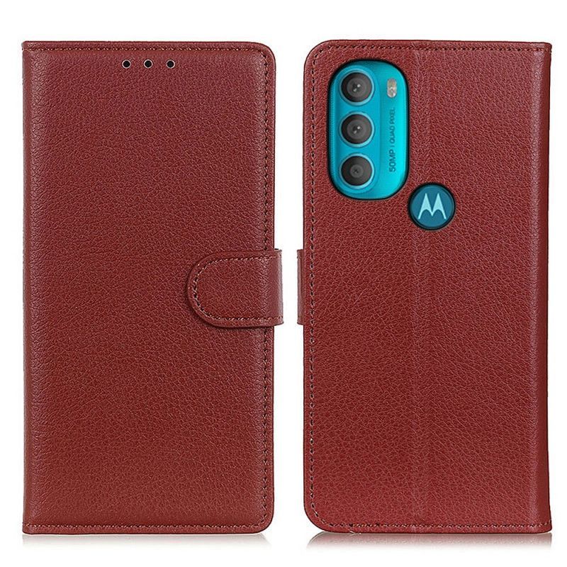 Kožené Pouzdro Na Moto G71 5G Tradičně Liči