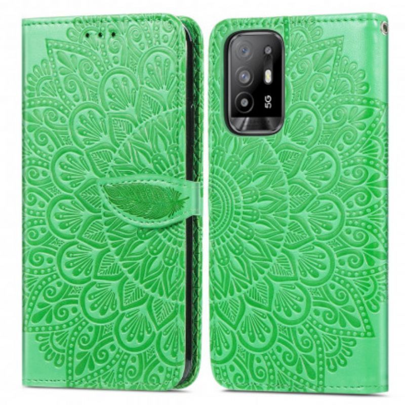 Kožené Pouzdro Na Oppo A94 5g Kmenové Listy