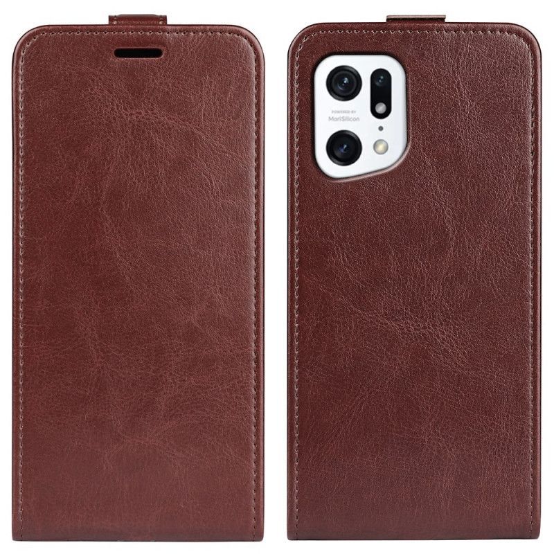 Kožené Pouzdro Na Oppo Find X5 Flipové Pouzdro Skládací